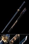 Handmade Japanese Straight Sword Full Tang With Blue Blade