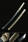 High-performance Pattern Steel Real Hamon Japanese Wakizashi Sword With Bronze Scabbard