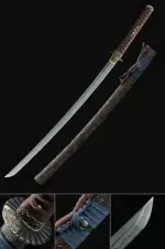 Handmade Japanese Katana Sword T10 Carbon Steel With Sunflower Tsuba
