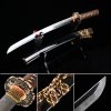 High-performance Japanese Wakizashi Sword Damascus Steel Real Hamon Full Tang