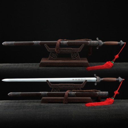 Handmade Rosewood Plum Bronze Retro Theme Full Tang Real Chinese Swords