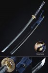 Handmade Japanese Katana Sword T10 Folded Clay Tempered Steel Full Tang