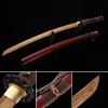 Handmade Japanese Wooden Unsharp Katana With Brown Blade And Dark Red Scabbard