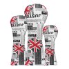 Classic Newspaper Golf Wood Headcovers Set - White