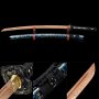 Handmade Wooden Blade Unsharpened Katana Sword With Multi-colored Scabbard And Dragon Tsuba