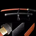 Handmade Rosewood Blade Unsharpened Katana Sword With Black Scabbard