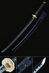 Handmade Japanese Katana Sword Full Tang With Blue Blade