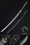 Handmade Japanese Samurai Sword Pattern Steel With Black Scabbard