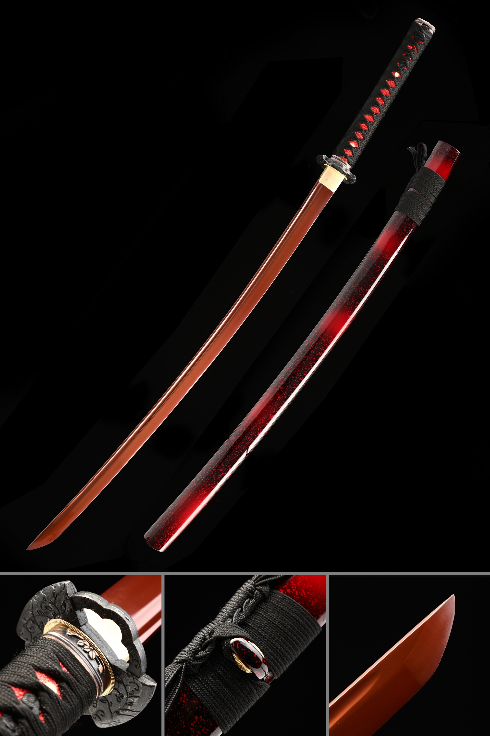 Handmade Japanese Samurai Sword 1060 Carbon Steel With Red Blade Handmade Japanese Samurai Sword 1060 Carbon Steel With Red Blade