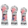 Vintage Newspaper Style Golf Wood Headcovers Set - White