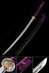 Handmade Japanese Katana Sword With Golden Sunflower Tsuba