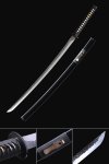 T10 Carbon Steel Katana with Hammered Blade Finish and Black Piano Lacquer Saya - Full Tang Collectible Sword