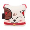 Lucky Cat Square Mallet Putter Cover With Magnetic Closure - Cream White