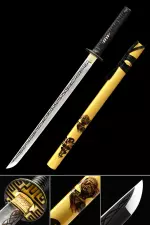 Handmade Japanese Ninjato Ninja Sword With Yellow Scabbard
