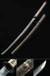 Handmade Japanese Katana Sword With Bronze Totem Theme Leather Scabbard