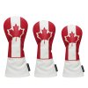 Patriotic Canadian Flag Golf Wood Headcovers Set - Red
