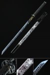 Handmade Japanese Ninjato Ninja Sword Full Tang With Blue Blade