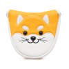 Akita Dog Semi-circle Mallet Putter Cover With Magnetic Closure - Yellow