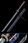 Handmade Japanese Ninjato Ninja Sword With Blue Lightning Blade And Scabbard