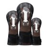 Horse Head Golf Wood Headcovers Set - Black