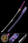 Handmade Japanese Katana Sword With Purple Scabbard