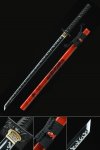 Handmade Chokuto Ninjato Sword 1045 Carbon Steel With Black Blade