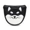Akita Dog Semi-circle Mallet Putter Cover With Magnetic Closure - Black