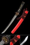 Melaleuca Steel Tanto - Handmade Japanese Tanto Collectible With Red Scabbard & Copper Tsuba