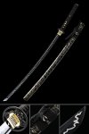 Handmade Japanese Katana Sword High Manganese Steel With Black Blade