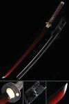 Handmade Japanese Katana Sword With Crimson Red Blade