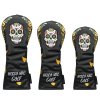 Skull Style Golf Wood Headcovers Set - Black