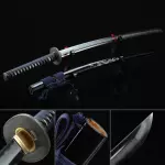 Authentic Japanese Katana Sword Damascus Steel Real Hamon