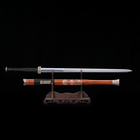 Handmade Rosewood Damascus Steel Blade Copper Fittings Han Dynasty Chinese Sword