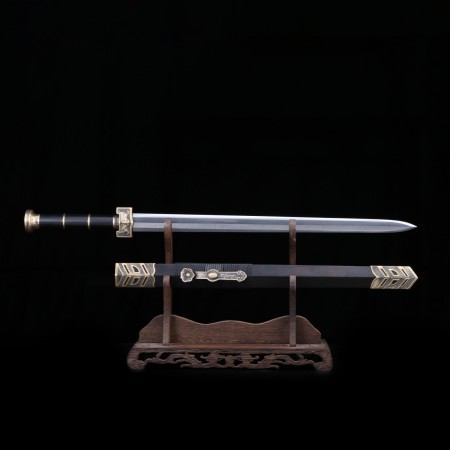 Handmade Black Sandalwood Real Copper Fittings Han Dynasty Chinese Sword Of Ruyi