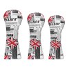 Classic Newspaper Golf Wood Headcovers Set - White