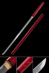 Zatoichi Stick Sword 1060 Carbon Steel Blade with Red Piano Lacquer Hardwood Saya - Shirasaya Style