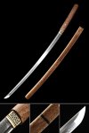Handmade Japanese Shirasaya Katana Sword T10 Carbon Steel Real Hamon Without Tsuba