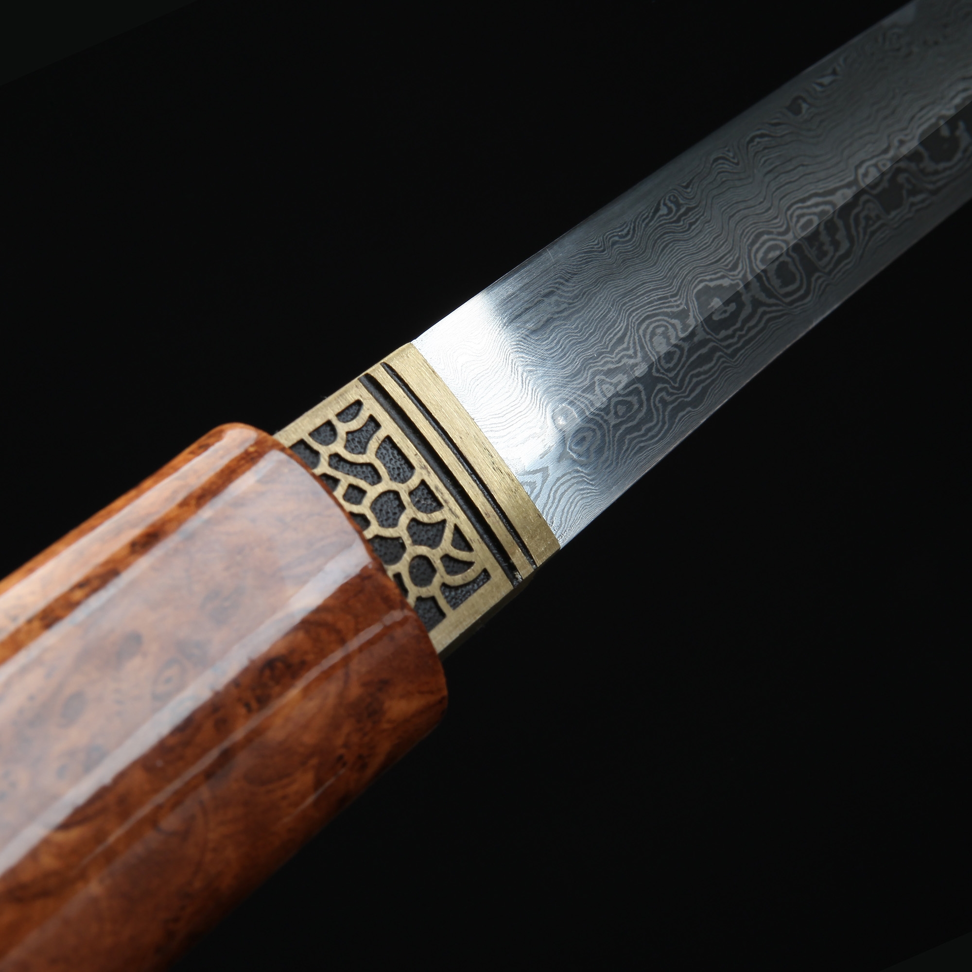 Handmade Pattern Steel Real Japanese Shirasay Katana Samurai Sword With ...