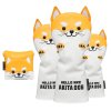 Akita Dog Golf Headcovers Set - Yellow