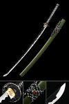 Handmade Japanese Katana Sword With Green Scabbard