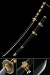 Tsurumaru Kuninaga Tachi Sword in 1060 Carbon Steel - Black & Gold Touken Ranbu Replica