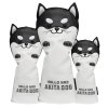 Akita Dog Golf Wood Headcovers Set - Black