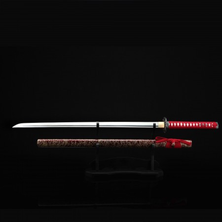 Handmade Japanese Ninjato Ninja Sword With Red Scabbard