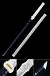 Handmade Ninjato Straight Japanese Sword High Manganese Steel Full Tang With Blue Blade