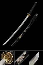Handcrafted Japanese Samurai Sword T10 Carbon Steel With Clay Tempered  Blade