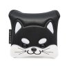 Akita Dog Square Mallet Putter Cover With Magnetic Closure - Black