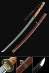 Wwii Japanese Type 98 Army Shin Gunto Officer’s Sword With Brown Leather Scabbard