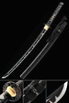 Handmade High Manganese Steel Black Blade Sharpening Japanese Wakizashi Swords With Black Scabbard