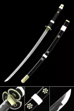 One Piece Roronoa Zoro Enma Sword Yamato Black Anime Katana Cosplays Replica
