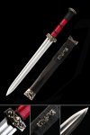 Handmade Bronze Full Tang Real Short Chinese Han Sword with Black Scabbard